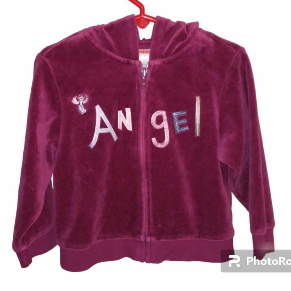 Gymboree Girls 3t purple fuscha hooded sweatshirt Angel K-139